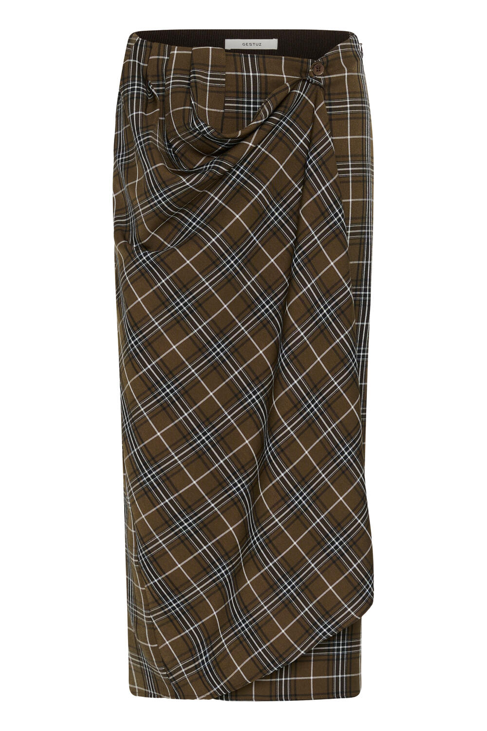 GZaleya HW midi nederdel - Green Olive Check